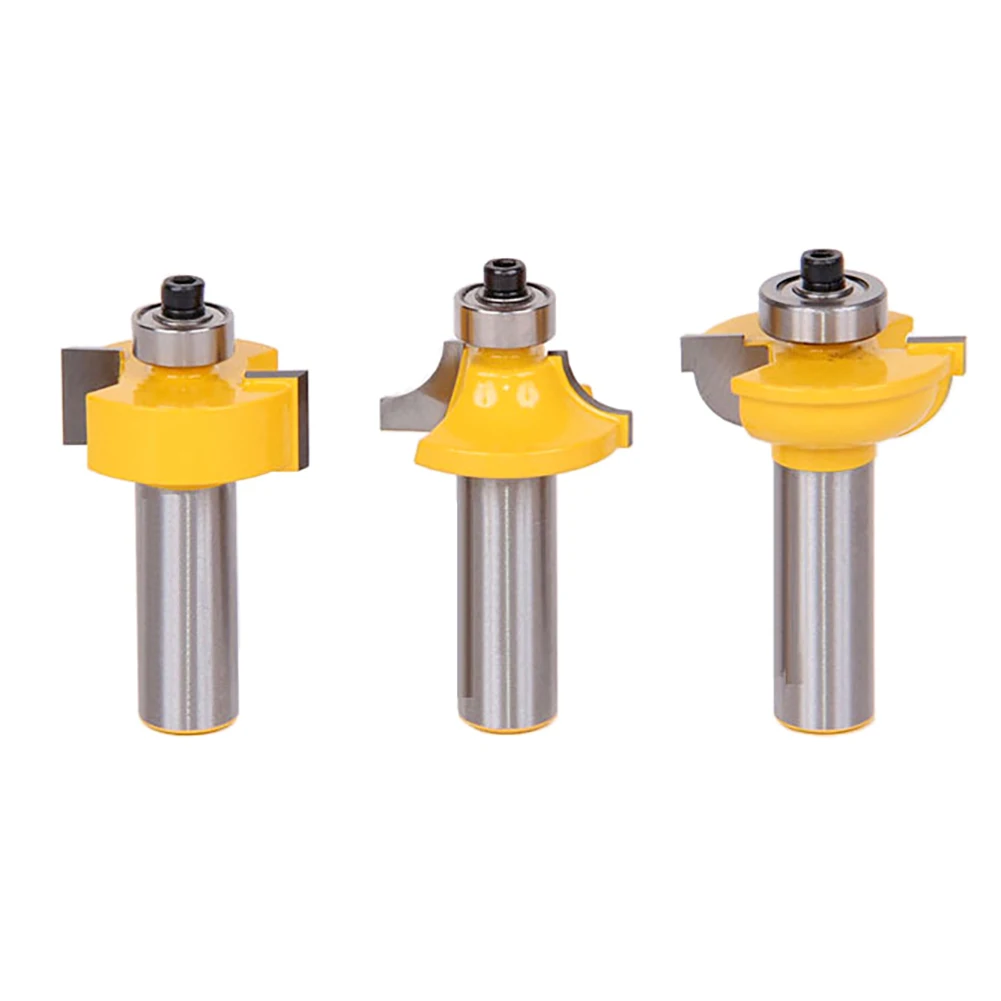 

3pcs 1/2 Inch Shank Router Bits Set Glass Door Wood Working Cutting Round Over Blades Set Alloy Machine Design 2019 S11