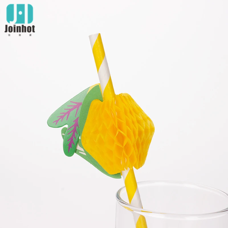 20Pcs DIY 3D Flamingo Paper Straws Drinking Straws for Wedding Favor Hawaii  Summer Party Tropical Party Decor Color Random