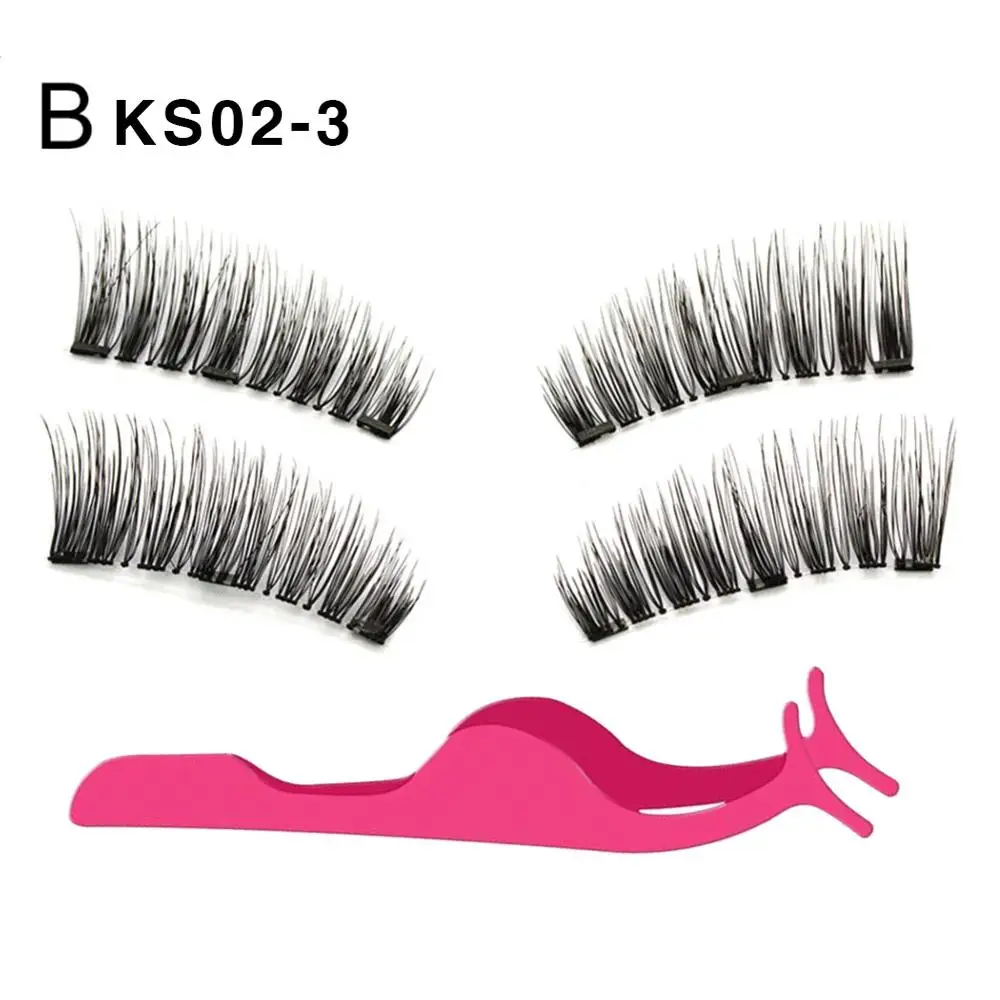 KS02-3 Eyelash Магнитный комплект подводки для глаз водостойкая Стойкая подводка для глаз Накладные ресницы инструменты для макияжа Магнитный Клей для ресниц 3D накладные ресницы - Цвет: KS02-3 Eyelash