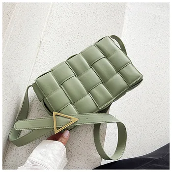 

Ladies PU Leather Crossbody Bag for Women Popular Weaving Black White Handbags Female Phone Working Shopping Shoulder Bags 2020