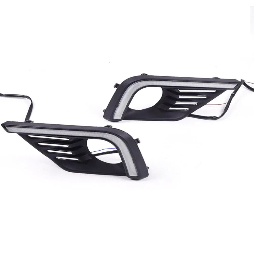 Dual Colors White& Amber LED Daytime Running Lights DRL Kit Upgrade Lamps with Turn Signal For Nissan Altima