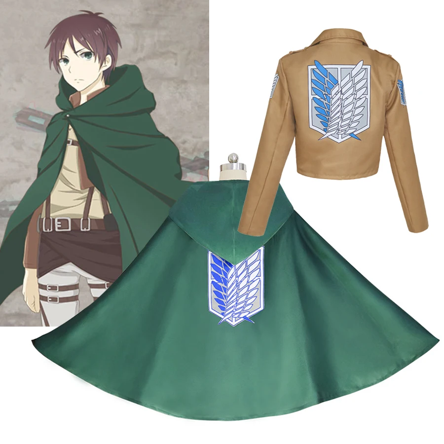 

Anime Attack on Titan Cloak Jacket Shingeki no Kyojin Cosplay Costumes Eren Legion Cape Coat Halloween Christmas Costume Clothes