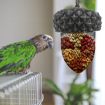 

Bird Parrot Feeder Cage Vintage Handmade Outdoor Decor Villa Garden Decoration Hanging Bird Outdoor Feeder