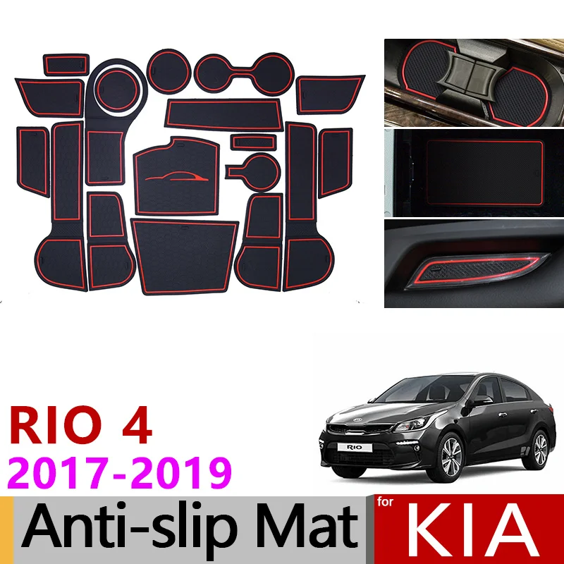 Противоскользящий коврик для Kia Rio 4 X-Line RIO аксессуары для ворот слот подставка противогрязный дверной паз коврик для салона автомобиля