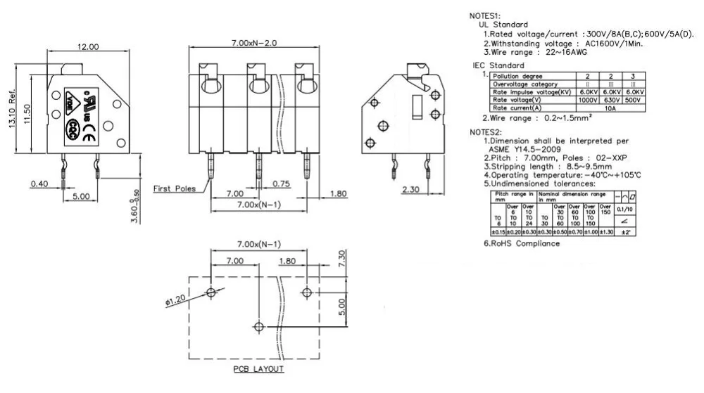 KF250 7,0 2P~ 12P PCB Пружинные клеммные блоки DG250 7,0 мм 2PIN~ 12PIN PTSA 0,5/2-3,5-Z-1985195 Феникс контакт DEGSON KEFA