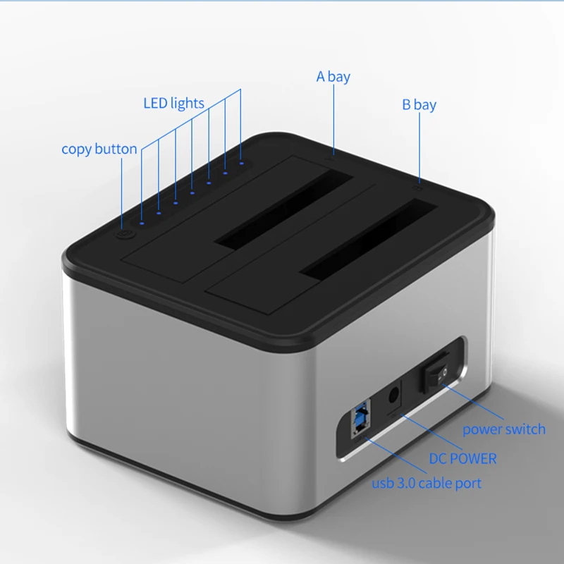 5GBP USB 3 0 алюминиевый до 6 ТБ Dual Bay 2 5 док станция Внешний чехол Дубликатор Заводская