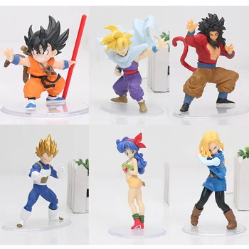 

10cm Dragon Ball Kai Styling Super Saiyan son goku LUNCH lunchi lazuli Gohan Vegeta PVC Action Figure Toy Dragon Ball z figure
