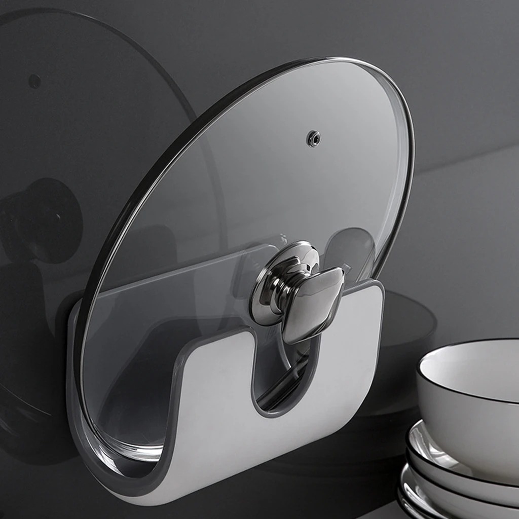 

Pot Lid Rack Cooking Tool Kitchen Accessories Pot Pan Cover Shell Cover Sucker Tool Bracket Storage Rack Pot Lid Holder A26