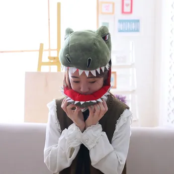 

Cute Plush Dinosaur Headgear Toy Headwear Funny Cartoon Animal Hat Festival Dress Up Party Headgear Fashion Photo Props Cap