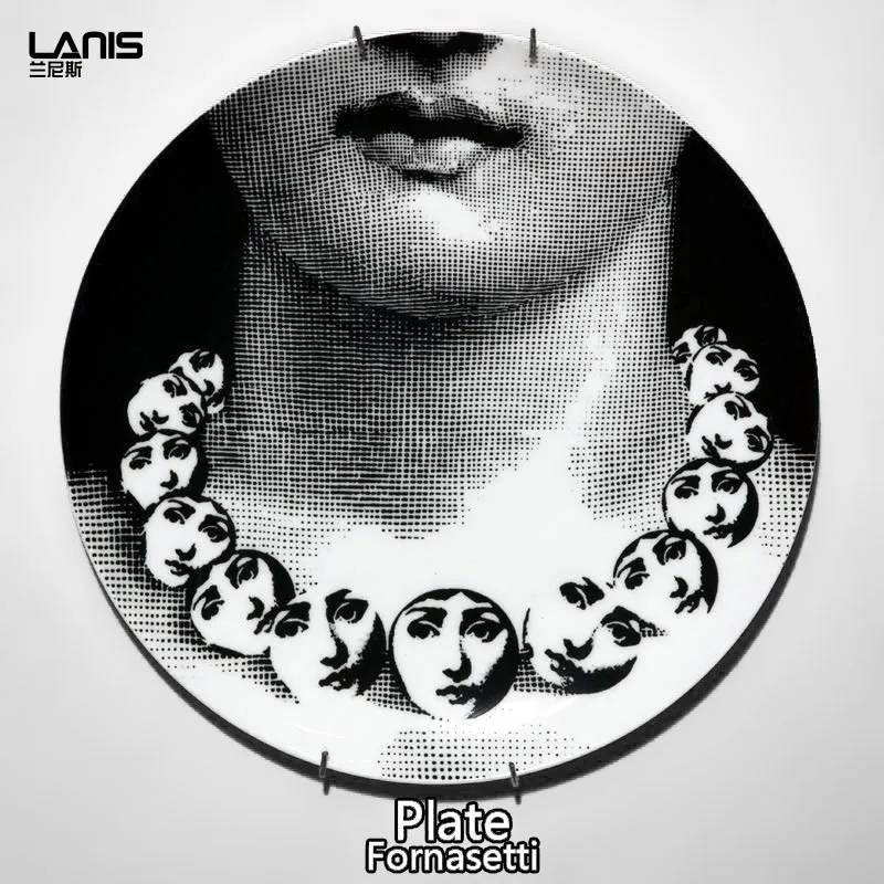 Европейский Декор Fornasetti 10-дюймовая шпилька пластина домашний фарфор произведения искусства украшения посуда декоративные тарелки на стену - Color: 13
