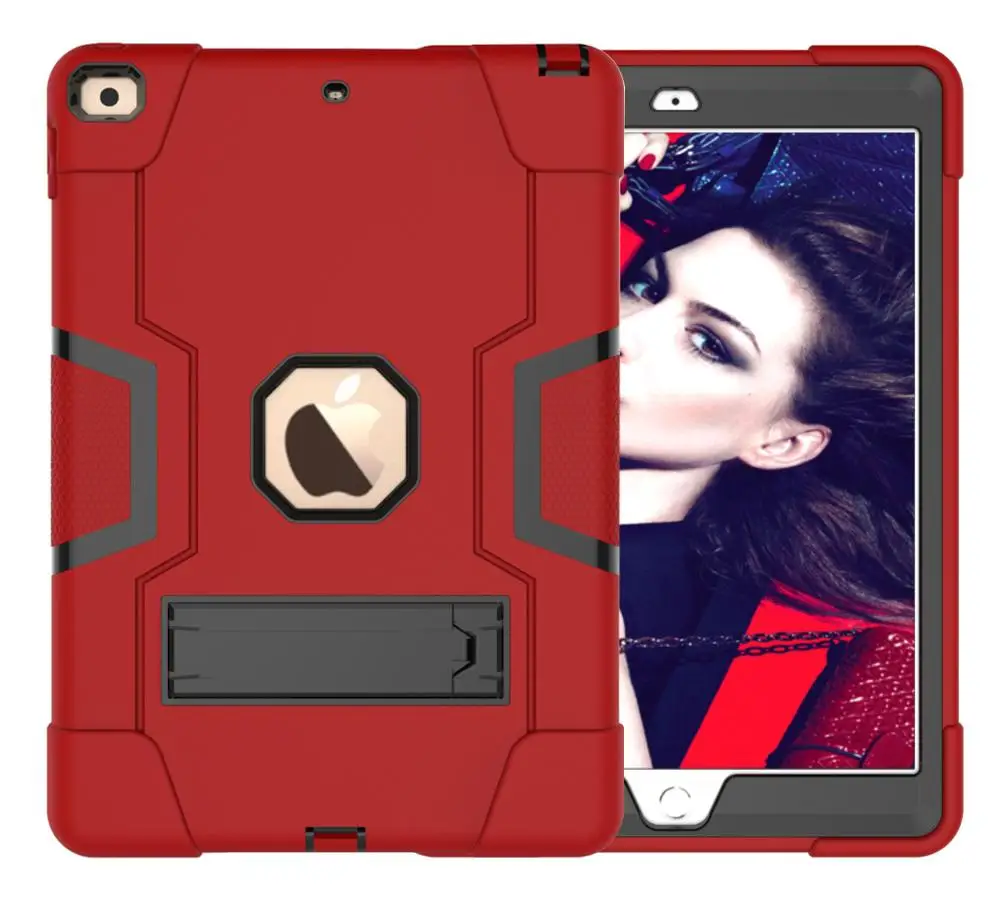 Высокопрочный защитный чехол для iPad 10," A2200 A2198 A2233 чехол противоударный силиконовый чехол-подставка для iPad 7 10,2 чехол - Цвет: Red Black