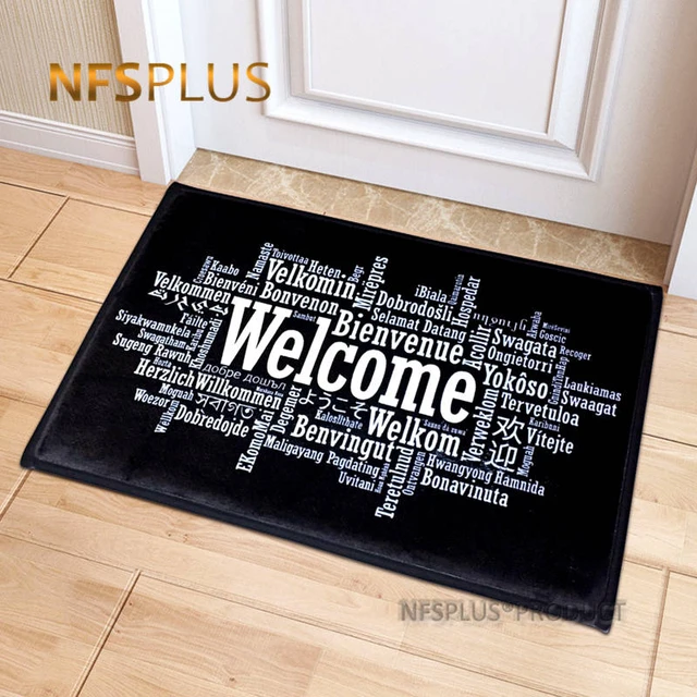 Welcome Doormat Entrance Door, Home Decorative Non Slip Door Mat, Fabric  Anti-Slip Floor Mat