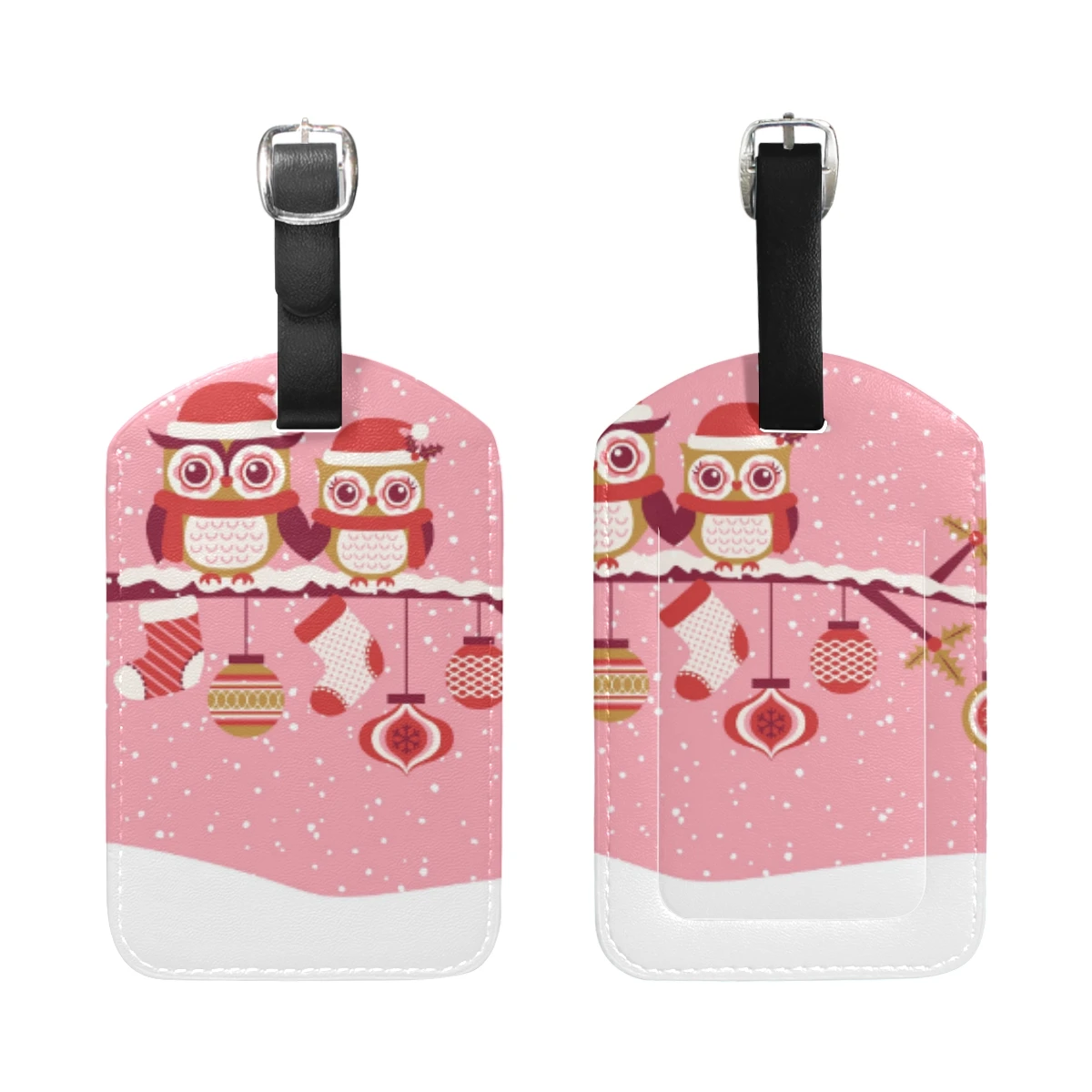 ALAZA розовая кожаная бирка для чемодана LabelBag Подвеска Сумочка Merry Christmas портативные дорожные аксессуары имя ID адрес бирка