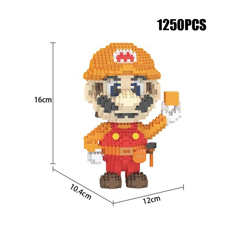 Классическая игра super mario bros Рисунок микро алмазный строительный блок пчела Wario Yoshi Waluigi Luigi nanobricks игрушки