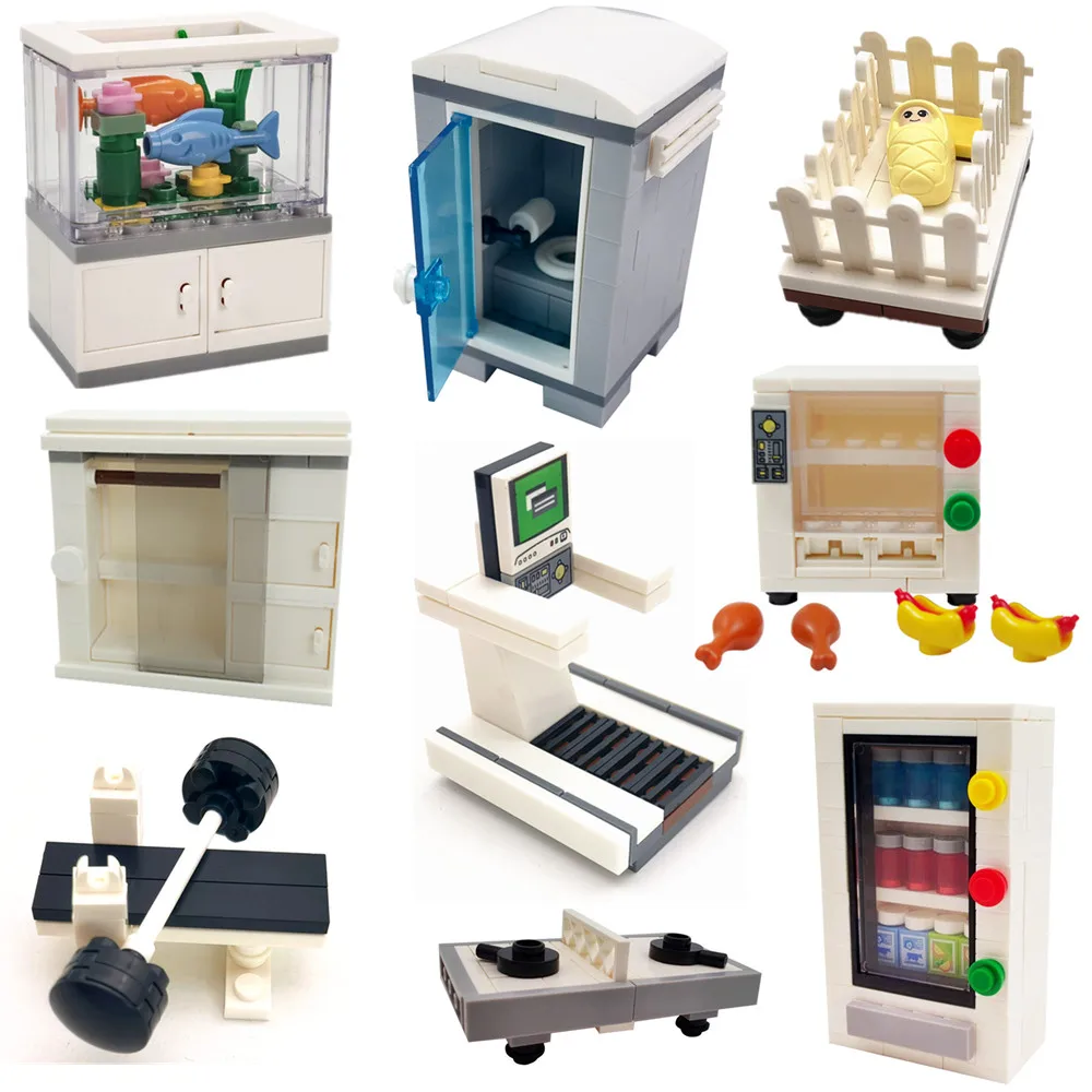 Moc Blocks Friends House Building Blocks Accessori Compatibili City Furniture Mattoni Toilet Tv Constructor Toys For Boys Girls