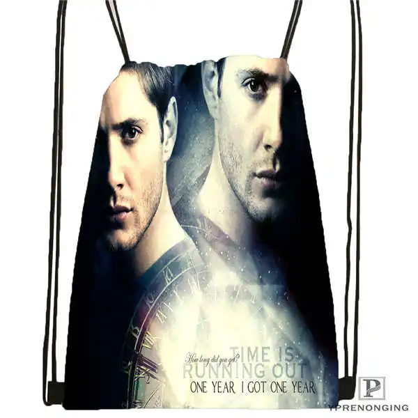 Drawstring Backpack Пользовательские Дин-сверхъестественная-походная сумка на шнурке милый рюкзак для детей(черная спинка) 31x40 см#180611-03-112 - Цвет: Drawstring Backpack