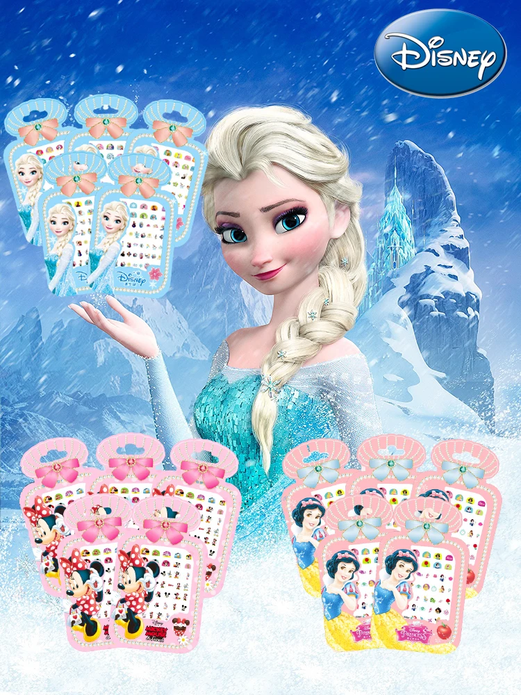 

5 Pcs Disney Girls Frozen 2 Elsa Anna Nail Stickers Snow White Princess Sofia Mickey Minnie Kids Makeup Toy Nail Decor Sticker