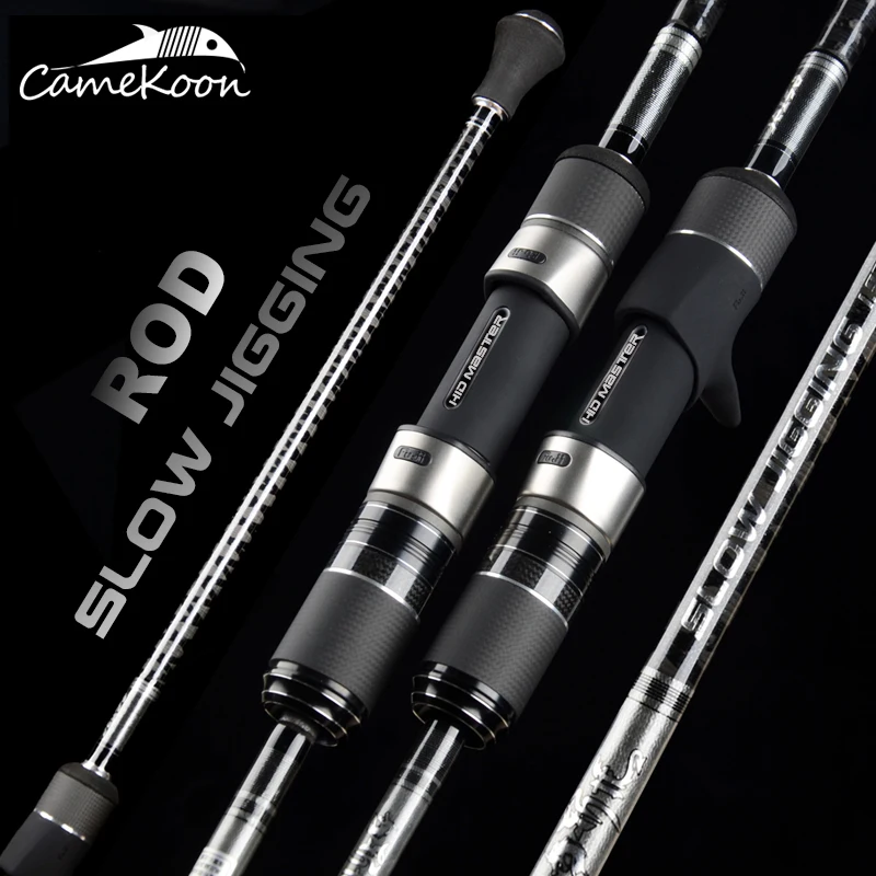 

CAMEKOON 2 Pieces Slow Jigging Fishing Rod 1.83/1.91/1.93M Carbon Fiber Fuji Guides and Seat Saltwater Casting Spinning Fish Rod