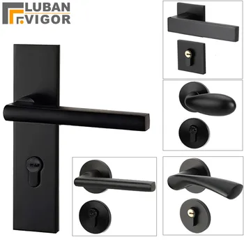 

Custom link,7sets , type Z,ship to Netherlands , Black Interior/Bedroom Split door locks ,Silent lock body Door hardware