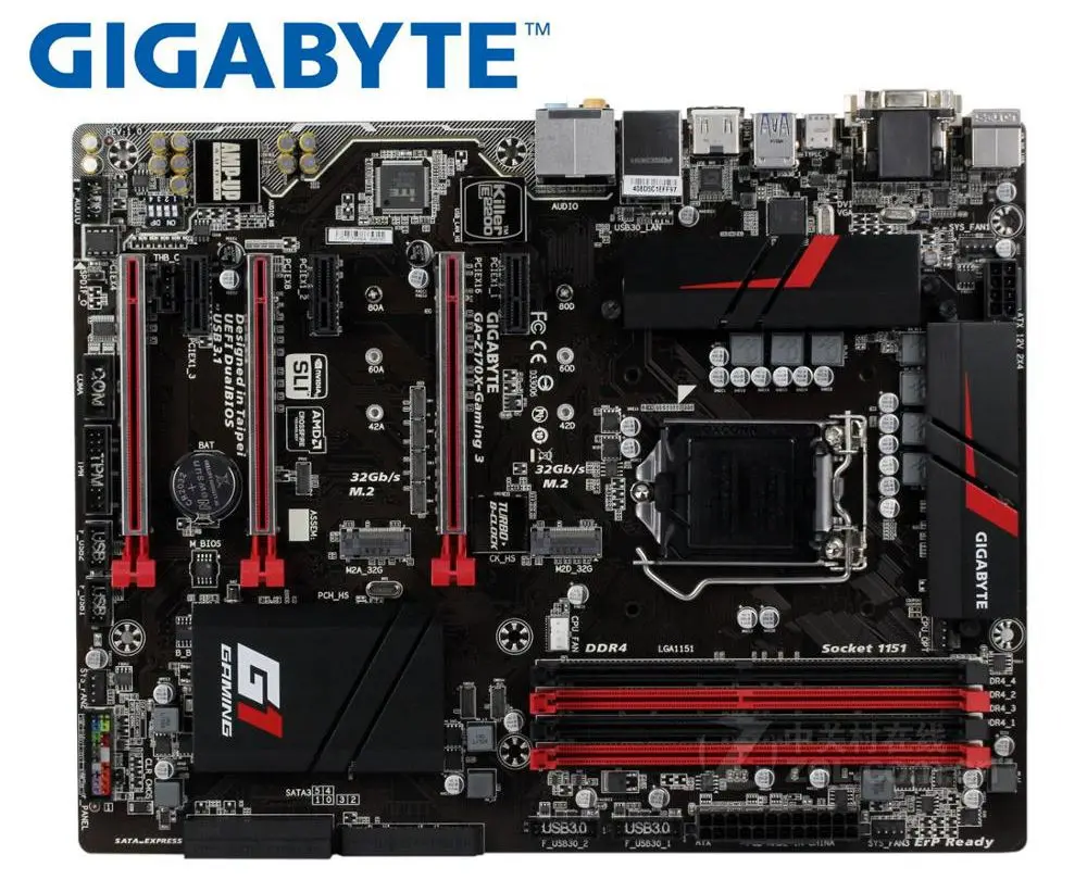 Gigabyte GA-Z170X-GAMING 3 рабочего Материнская плата DDR4 LGA 1151 USB3.0 USB3.1 Z170X-GAMING 3 Z170 используется