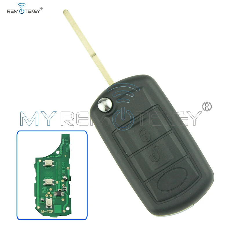 Remtekey Flip Remote Car Key 434 Mhz For Landrover LR3 Range Rover HU101 3 Button ID46 Chip On Circuit Board