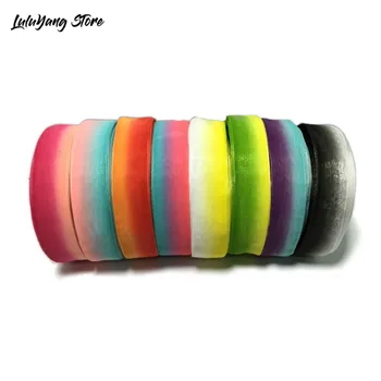 

100yards Organza Rainbow Ribbon Snow Yarn Gradient Color 25mm 1" Translucent Nylon Two-tone Gift Packing Sewing Gift Accessories