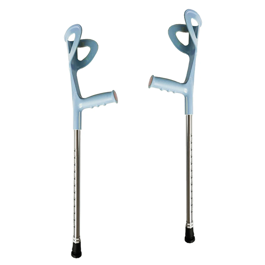 2x Adjustable Forearm Arm Cuff Support Crutch Lightweight Aid Walking Stick