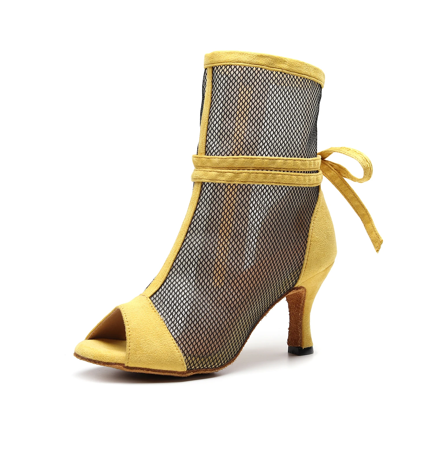 Женские ботинки для танго на мягкой подошве красные черные желтые танцевальные