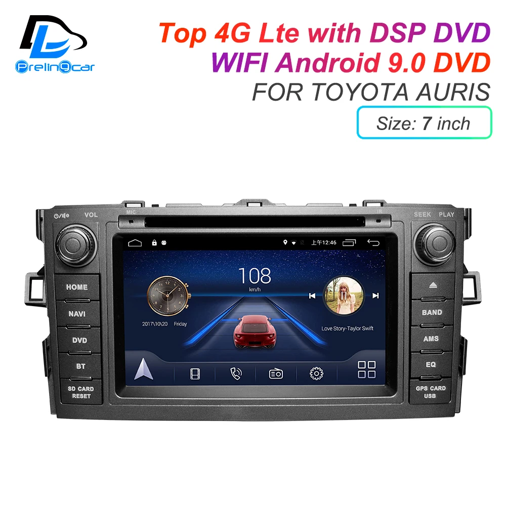 

Android 9.0 4G Lte multimedia DVD player For TOYOTA AURIS Altis COROLLA 2012 13 headrest monitor radio stereo navigation system
