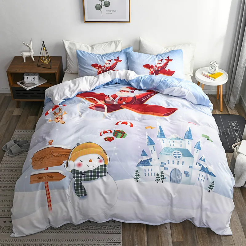 

Cartoon printing Bedding Set FreeShipping Happy Santa Claus Happy Gift 3d Number Bedding Article Christmas Cute Lovely Gift Kids