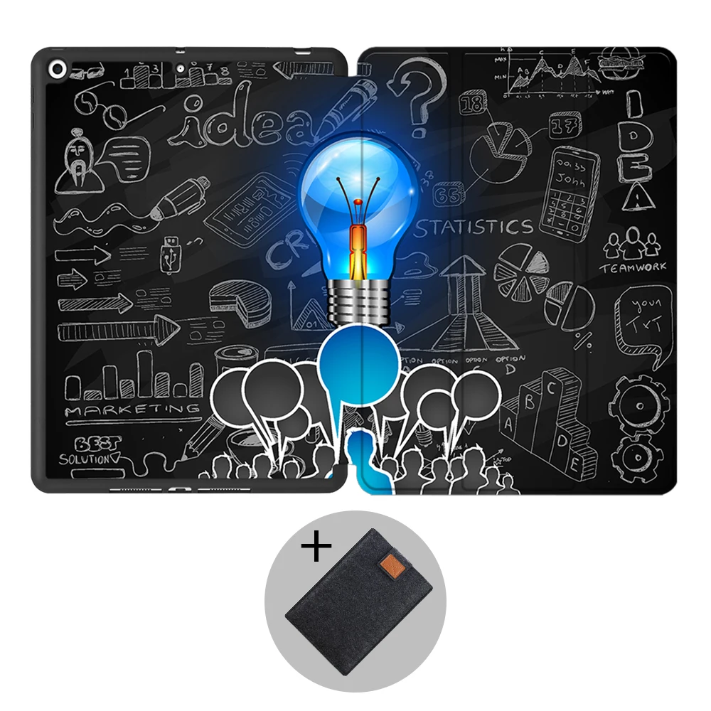 IPBC08 Чехол для планшета MTT, для iPad 7 поколения, 10,2 дюймов,, ТПУ, мягкая задняя крышка из искусственной кожи, флип, умный чехол с карандашом, сумка для планшета, чехол - Цвет: IPBC08