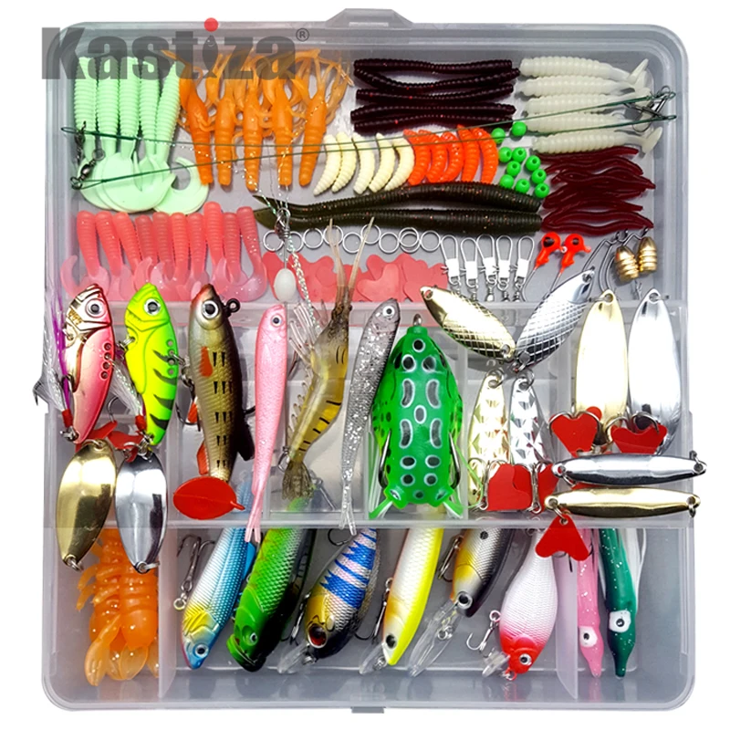 

Big Multi Fishing Lure set Wobblers Artificial Mixed Colors styles Soft Fishing Lure Kit Plastic Metal Bait Fishing tackle set