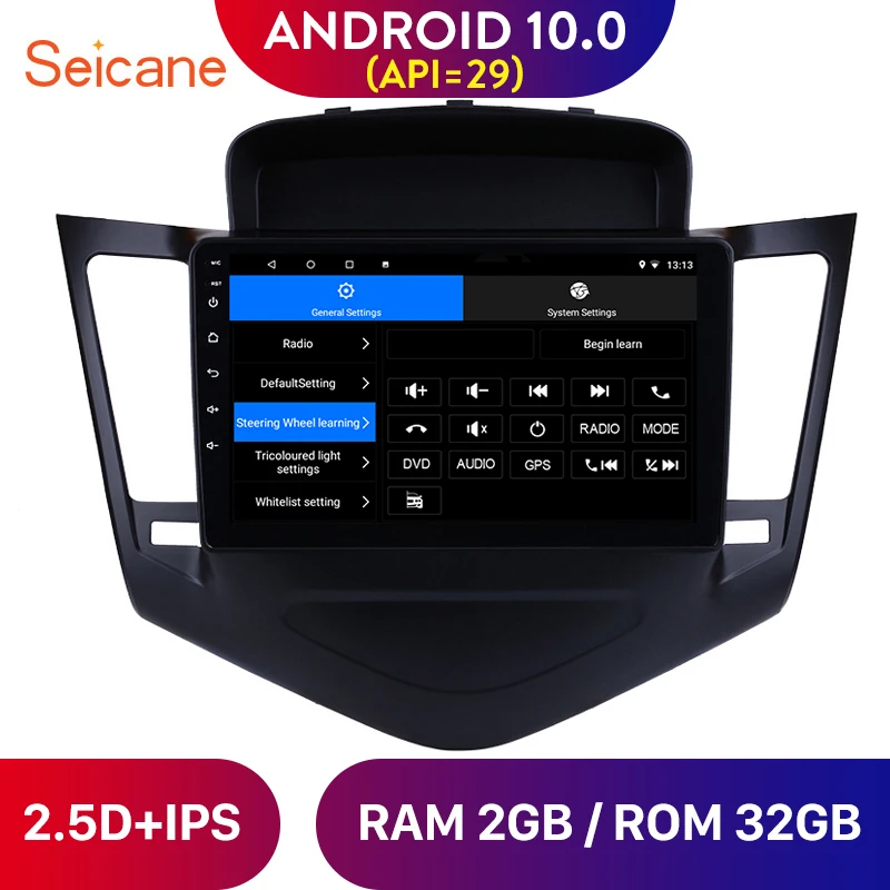Автомагнитола Seicane мультимедийный плеер с GPS навигацией Android 10 0 ОЗУ 2 Гб 9 дюймов