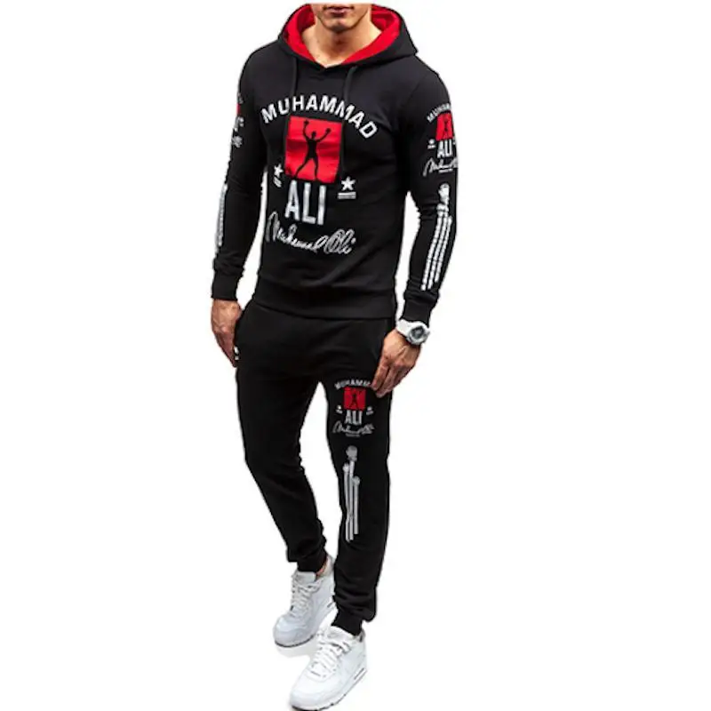 2020 Fashion Muhammad Ali Men Tracksuits Sportswear Men's Leisure Hoddies Pullover Outwear Tracksuit Sets Men Sweatshirt S-XXL