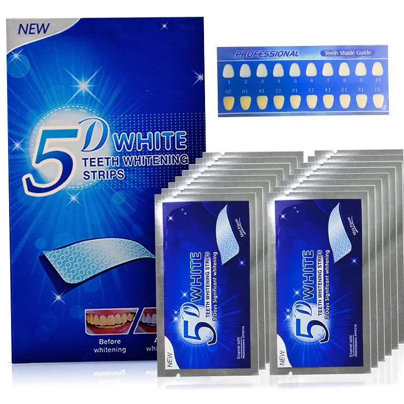 Dighealth 7/14 Pairs Gel Teeth Whitening Strips Stain Removal Oral Hygiene Care Strip Dental Bleaching Tools Teeth Whitening