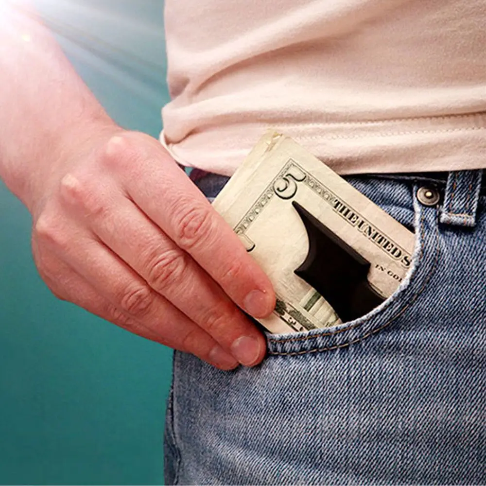 Popular Mens Stainless Steel Batwing Bat Slim ID Cash Money Clip Holder Magnetic ID Holder Fashion Wallet for Men Women Wallet ﻿ 2