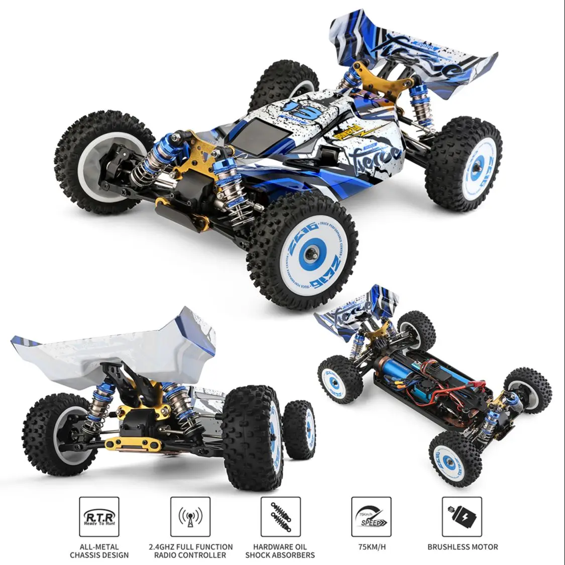 

WLtoys 124017 Brushless Remote Control Car Vehicles Trucks 75KMH 1/12 Scale 4WD Speed RC Off-Road Buggy Trucks