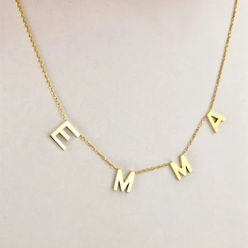 

Dainty Initial Letters Dangled Necklaces Women Gift Stainless Steel Custom VOTE Name For Women Choker Jewelry Drop Shipping