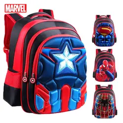 Школьные сумки MARVEL, Супермен, Бэтмен, Человек-паук, Капитан Америка, детские школьные сумки для мальчиков и девочек, студенческий рюкзак для