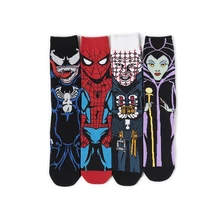 Мужские модные хлопковые носки с персонажами из мультфильмов, аниме Веном, носки с изображением Человека-паука, Harajuku, Осень-зима, забавные крутые носки для скейтборда
