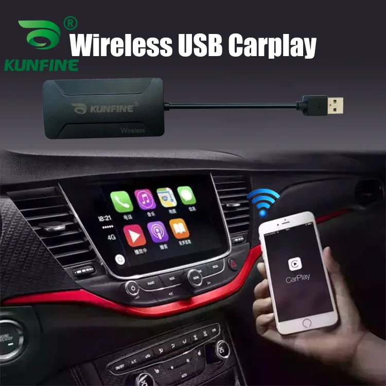 KUNFINE Wireless Wire Apple CarPlay Dongle for Android Car stereo Unit USB Carplay Stick with Android AUTO  (1)