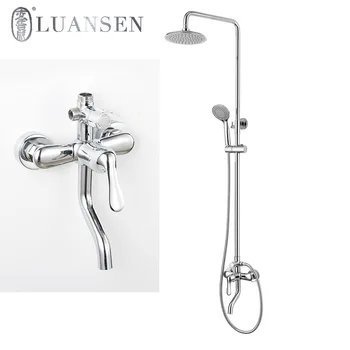 

direct bathroom copper simple shower hand held shower set bathroom booster nozzle bath faucet hot and cold