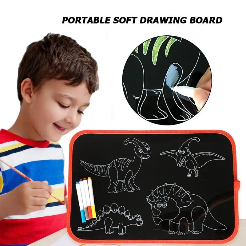 Portable Erasable Reusable Drawing Board Kid Painting Graffiti Coloring Pad DIY Blackboard Painting Drawing Board with Chalk