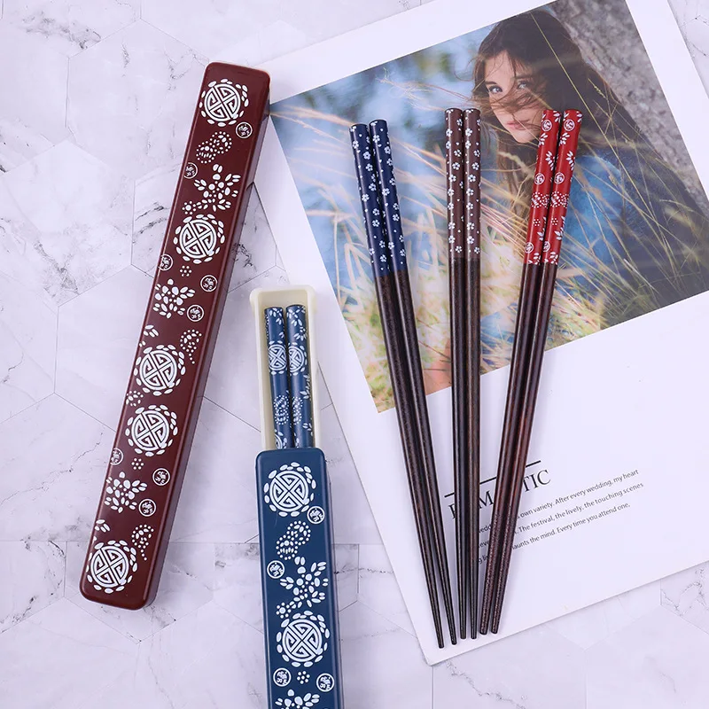 2 Pairs Chopsticks Japanese Sushi Sticks Creative Splicing Wood Chopstick  Set Korean Chinese Food Chop Sticks Wooden Tableware - AliExpress