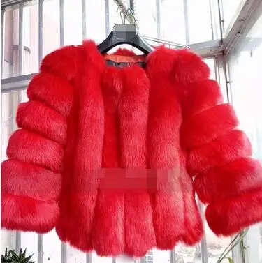 Vetement, женская зимняя коллекция, пальто из искусственного меха, пальто из лисьего меха, Женская куртка, короткая прострочка, пушистая верхняя одежда AR94