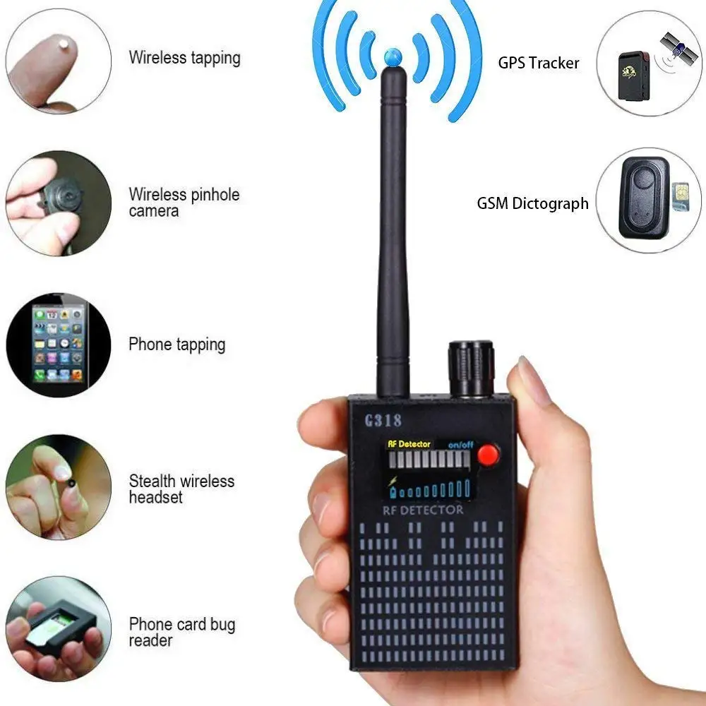 G318 spy wiretap gps jammer bug eavesdropping detector spy camera hidden camera GPS GSM RF sound signal spy devices finder