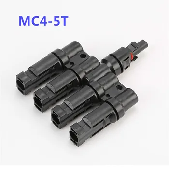 

1pair x PV T/3T/5T Branch parallel connection 30A 1000V Electrical PV Connector Photovoltaic 2pcs solar Panel Cable Wire Connect