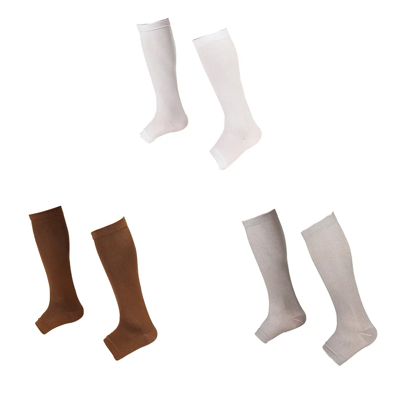 Unisex Sport Compression Socks Open Toe Knee High Knee High Compression Socks Open-Toe Medical Support Anti-Fatigue Stockings