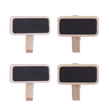 

12pcs Signs Office Retangle With Clip Decoration Wooden Mini Chalkboard Message Board Reusable Weddings Labels Mini Home