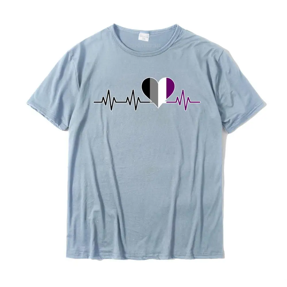 Gift New Coming Normal Tops T Shirt Crew Neck Labor Day 100% Cotton Short Sleeve Tshirts for Men Casual Clothing Shirt Asexual Pride Flag Heart Beat Heartbeat Hoodie Cute Ace__MZ23127 light